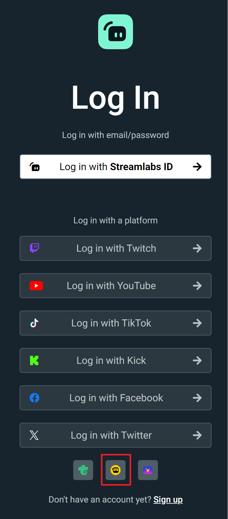 streamlabs login DLive login.png